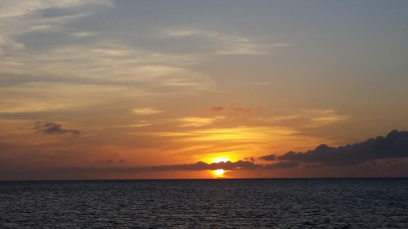 Roatan sunset on Ruthless Roatan Charters